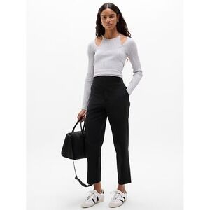 Athleta Stellar Trouser Black Slim Ankle Zip Travel Work Pants Size 10